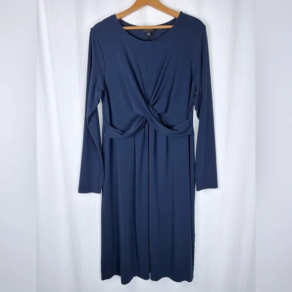 J. Jill Wearever Midnight Blue Midi Dress Women’s size Medium Petite - Picture 1 of 8